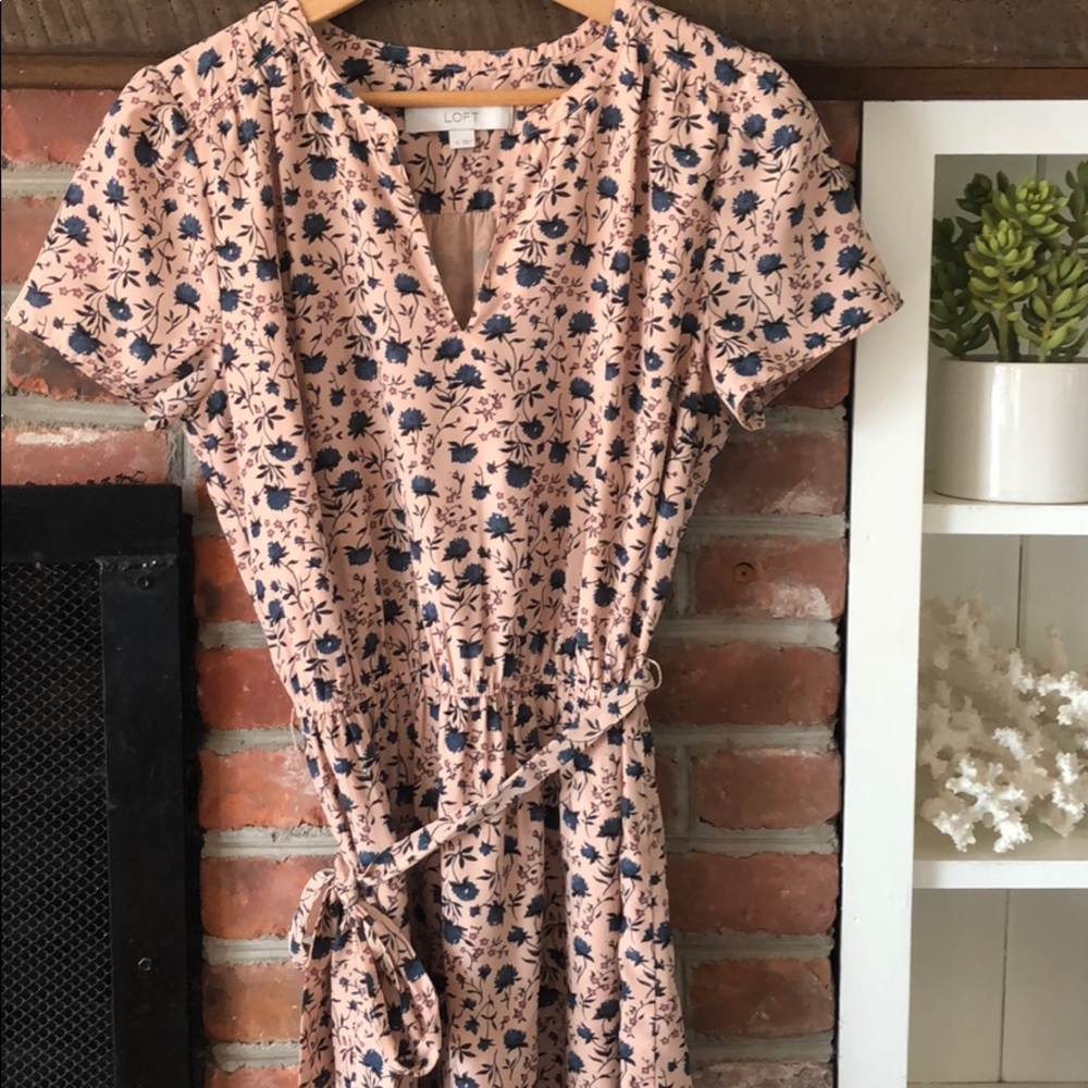 Loft Peach Floral Dress